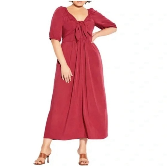NEW CITY CHIC Plus Size 24/XXL Maxi Villa Capri In Rhubarb - Picture 1 of 11